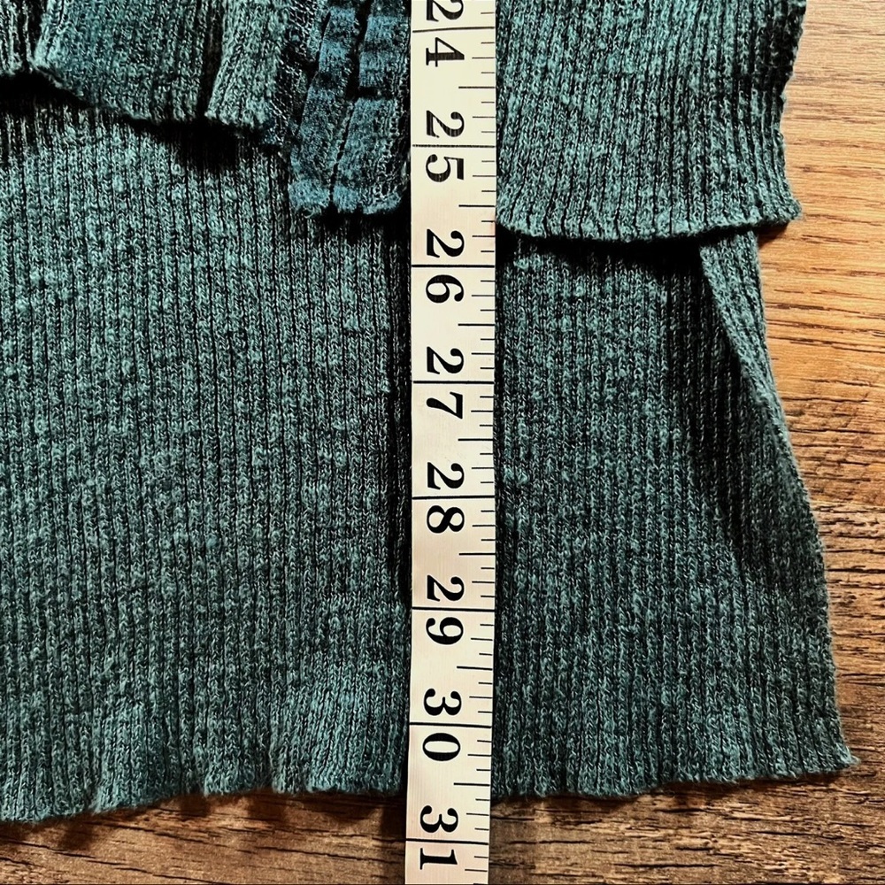 FREE PEOPLE Sweater Womens X-Small Green Lace Road High Low Oversized Pullover - Picture 7 of 8